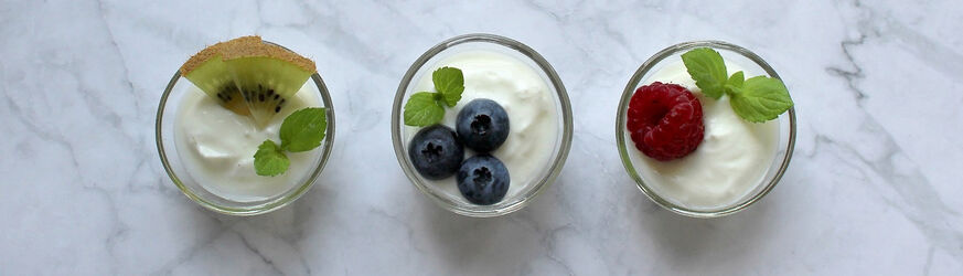 Bild zeigt Aufsicht von 3 Joghurtschüsseln.